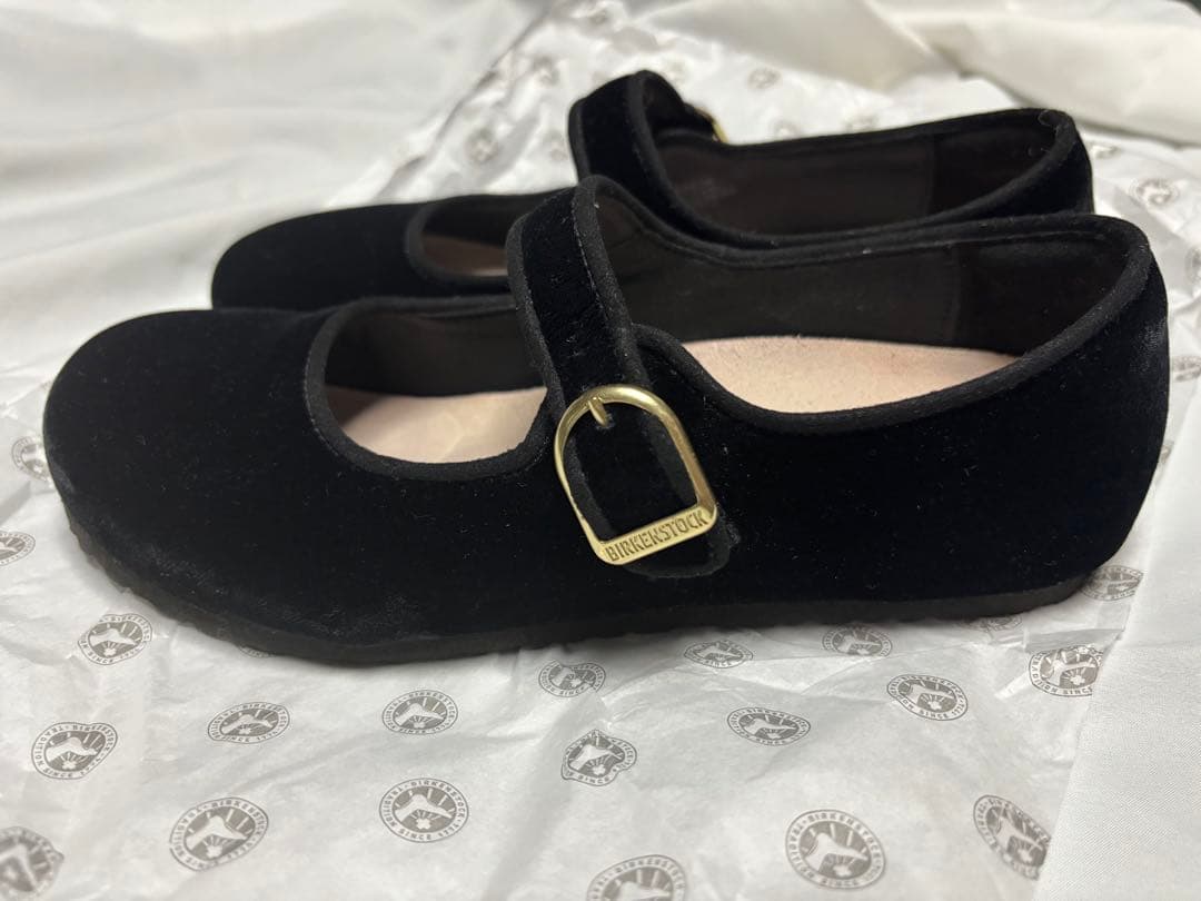 ビルケンシュトック サンタクラリタ ベルベット黒25cm(39)メリージェーン