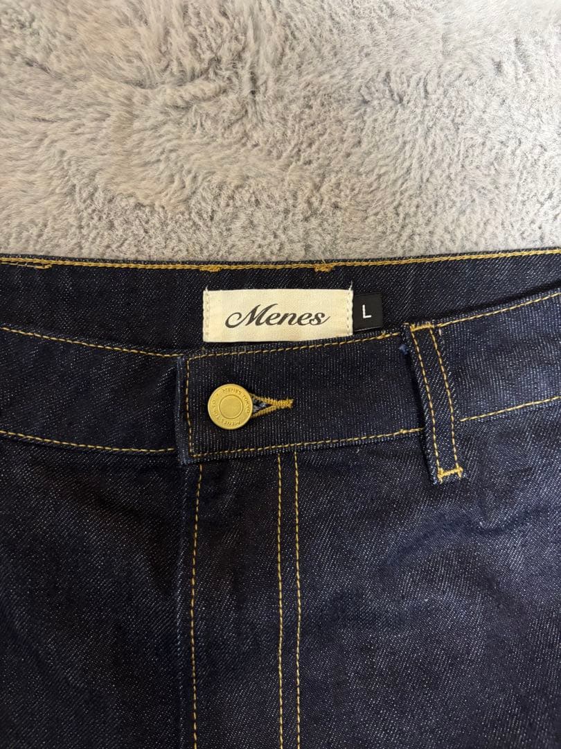 即完売品　menes リジットバギーデニム　インディゴ