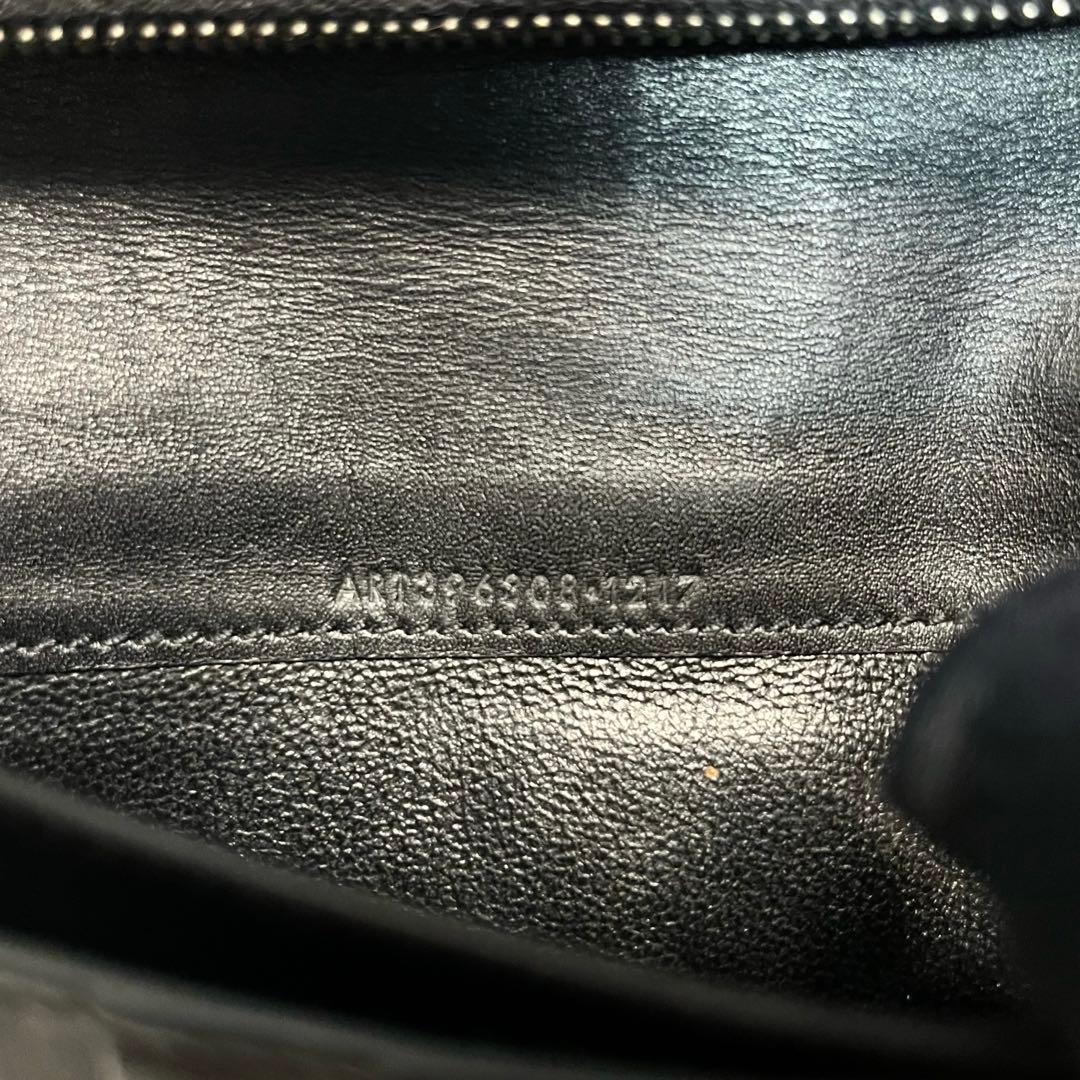 希少✨サンローラン 長財布 クロコ型押し ロゴ刻印 レザー ブラック 黒