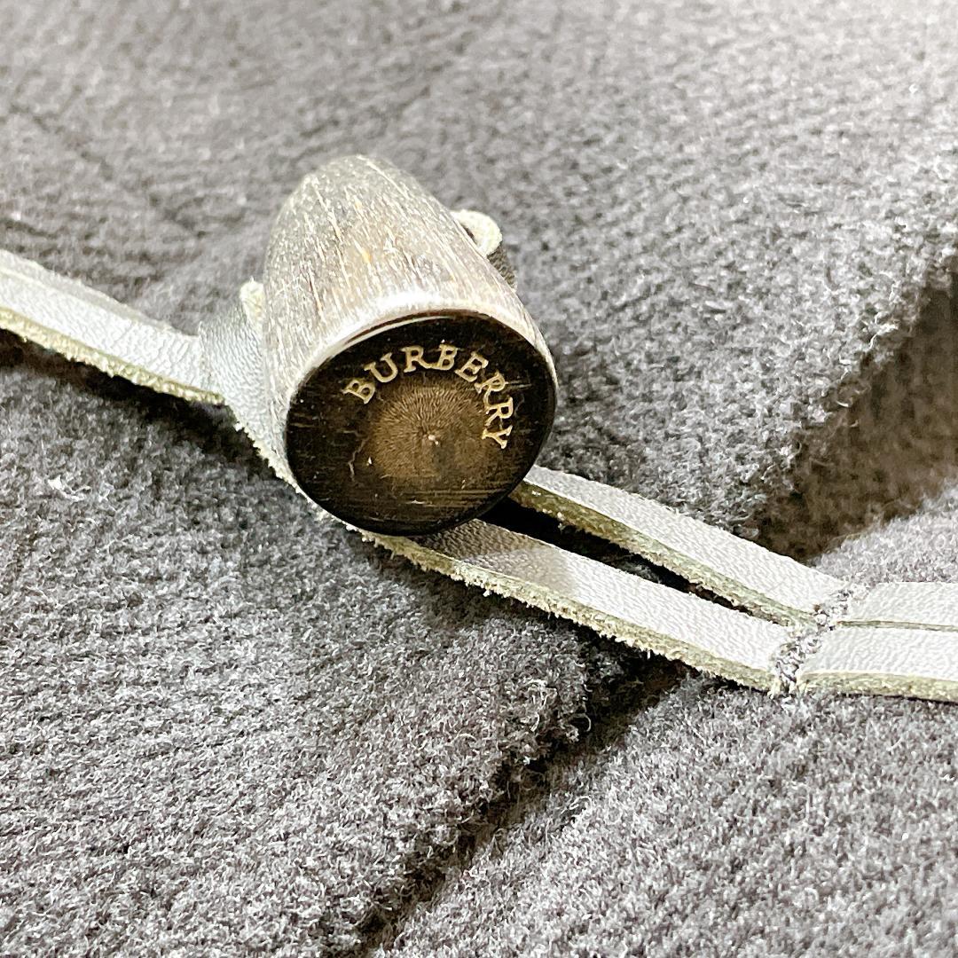 バーバリーロンドン ダッフルコート 黒 レディース メルトン Ｓ