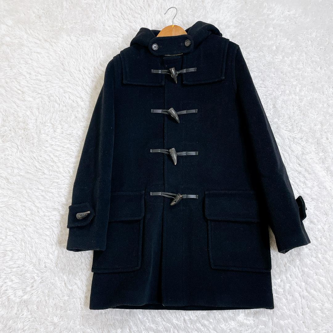 バーバリーロンドン ダッフルコート 黒 レディース メルトン Ｓ