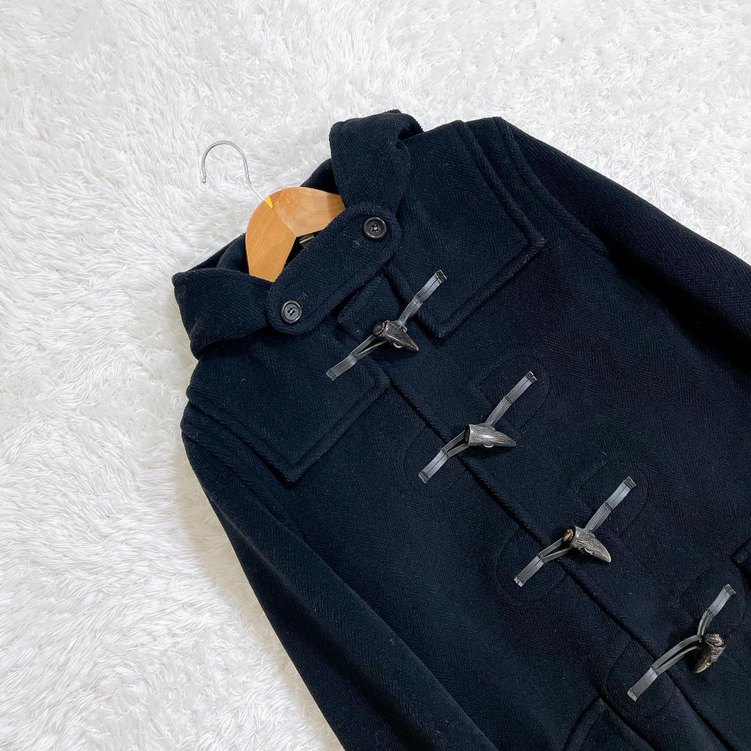 バーバリーロンドン ダッフルコート 黒 レディース メルトン Ｓ