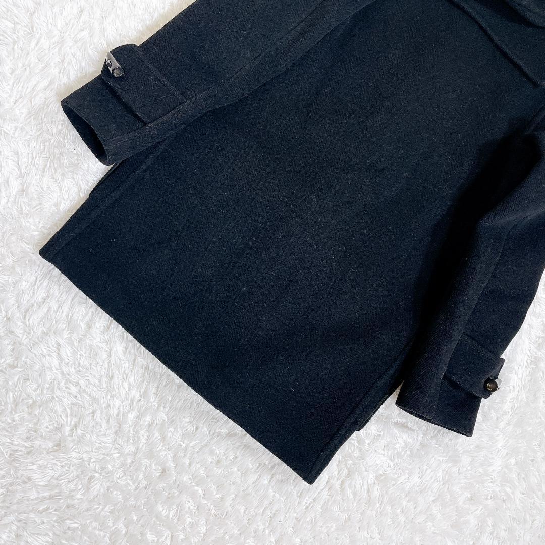 バーバリーロンドン ダッフルコート 黒 レディース メルトン Ｓ