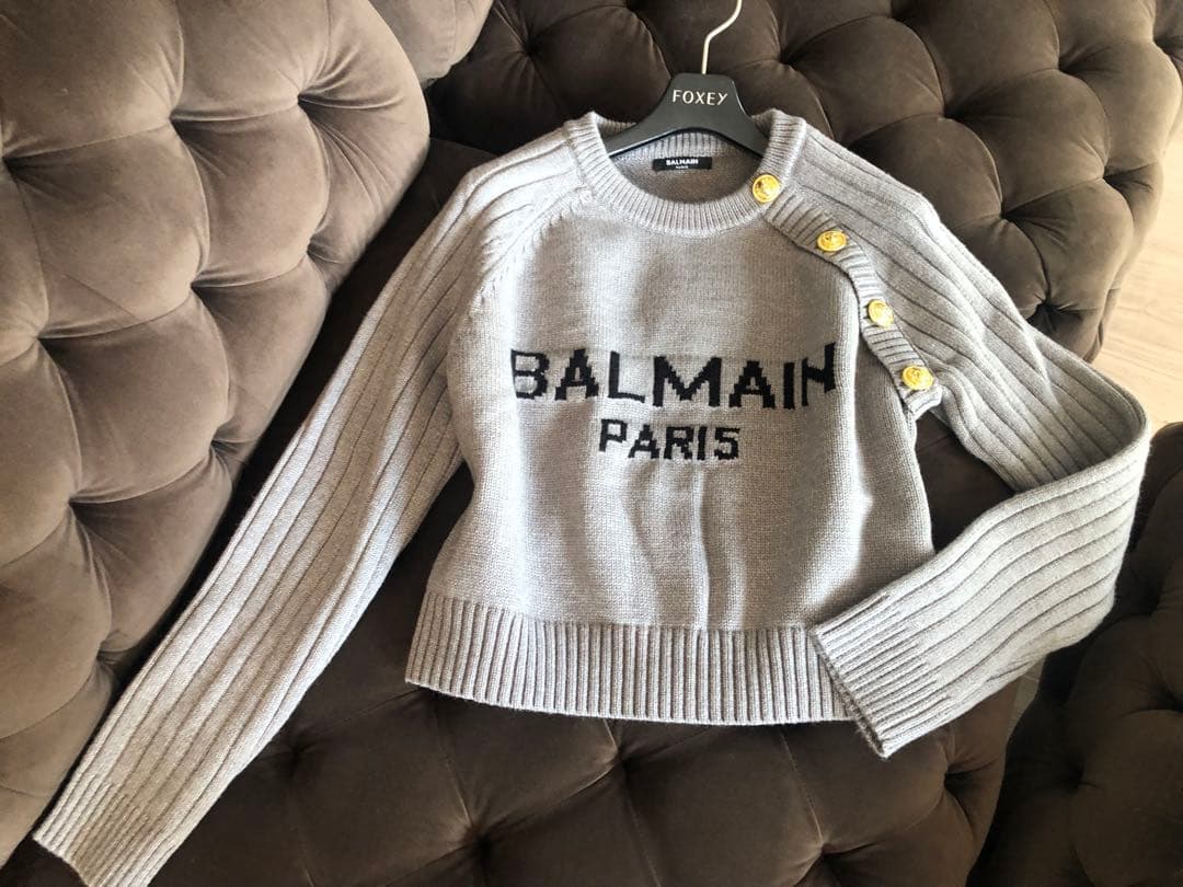 BALMAIN ★クロップドニットセーター★カシミアウール★バルマン★