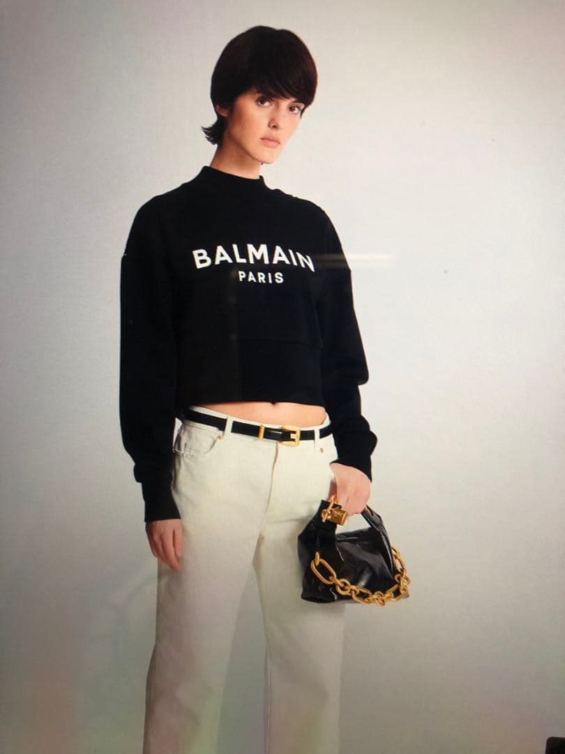 BALMAIN ★クロップドニットセーター★カシミアウール★バルマン★