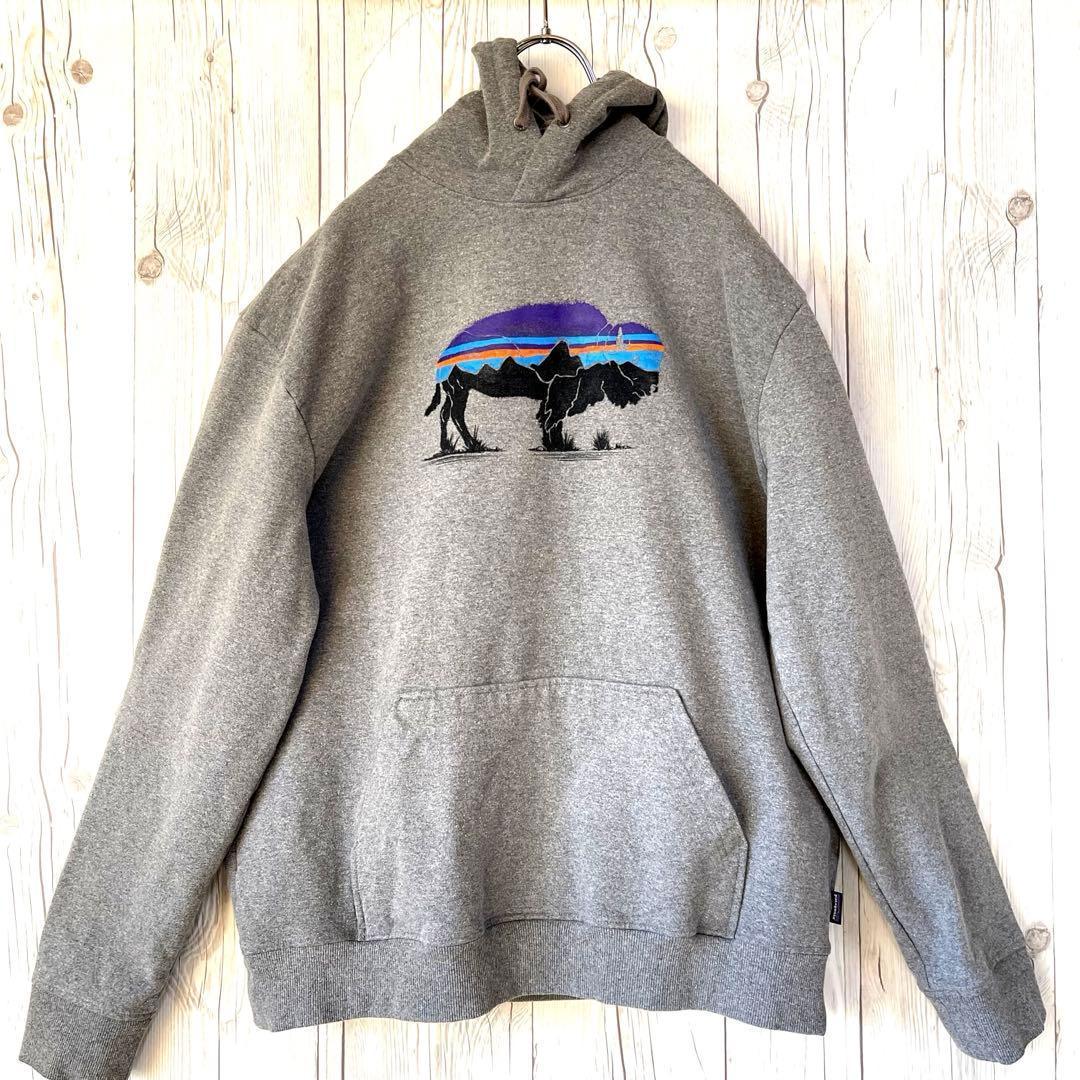 パタゴニア　フーディパーカー　スウェット　メンズXL　グレー　メキシコ製　古着