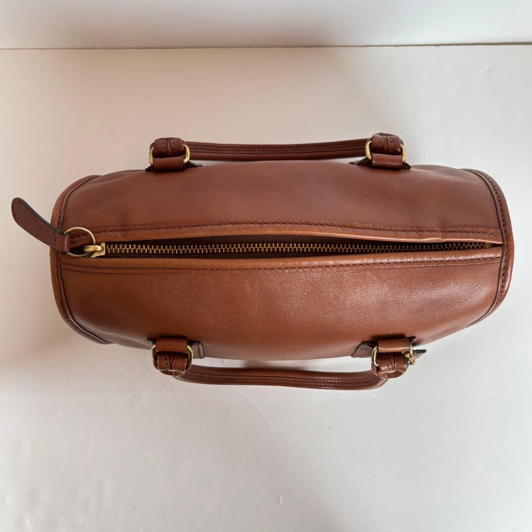オールドコーチ Vintage COACH 17995 ミニボストン　レザー　茶