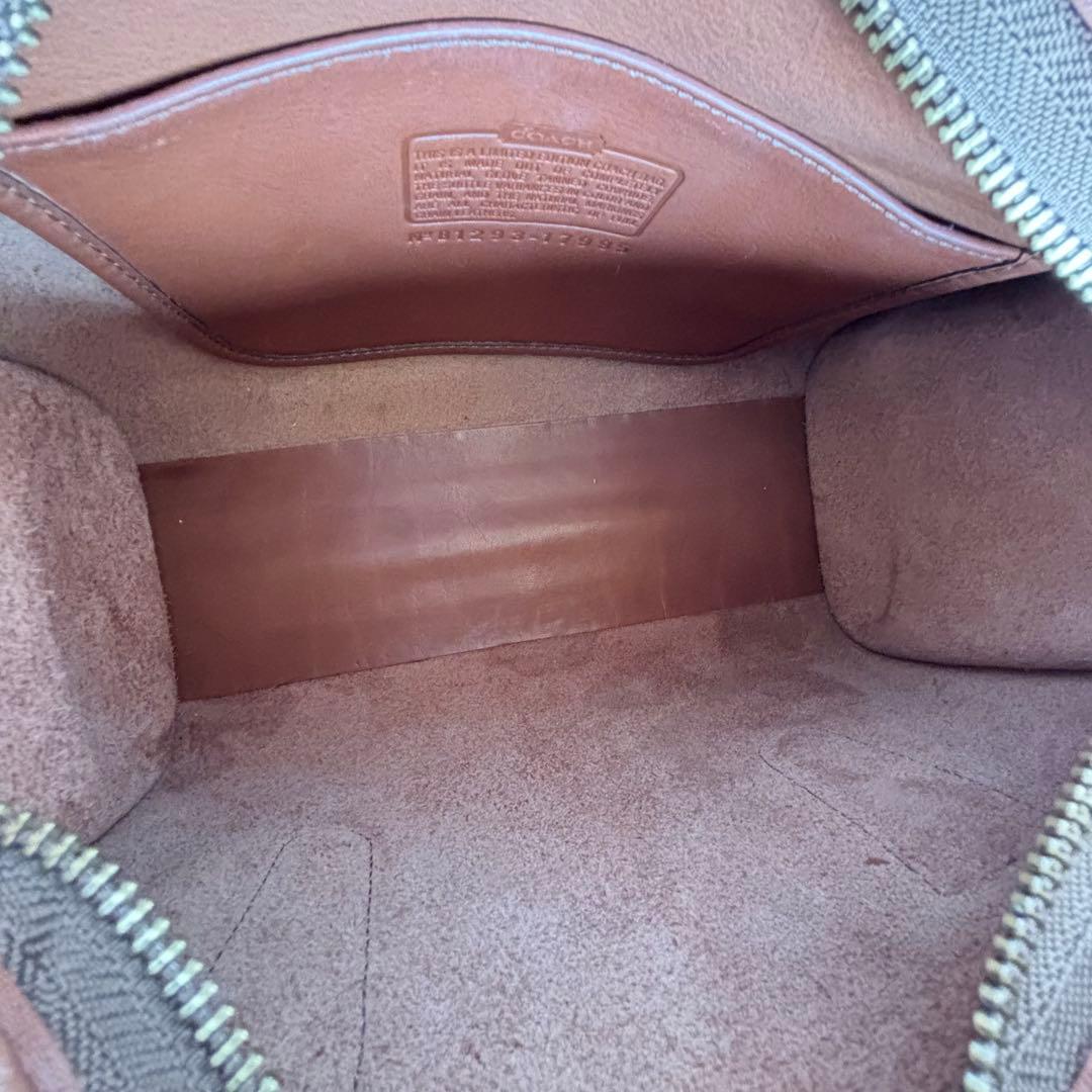 オールドコーチ Vintage COACH 17995 ミニボストン　レザー　茶