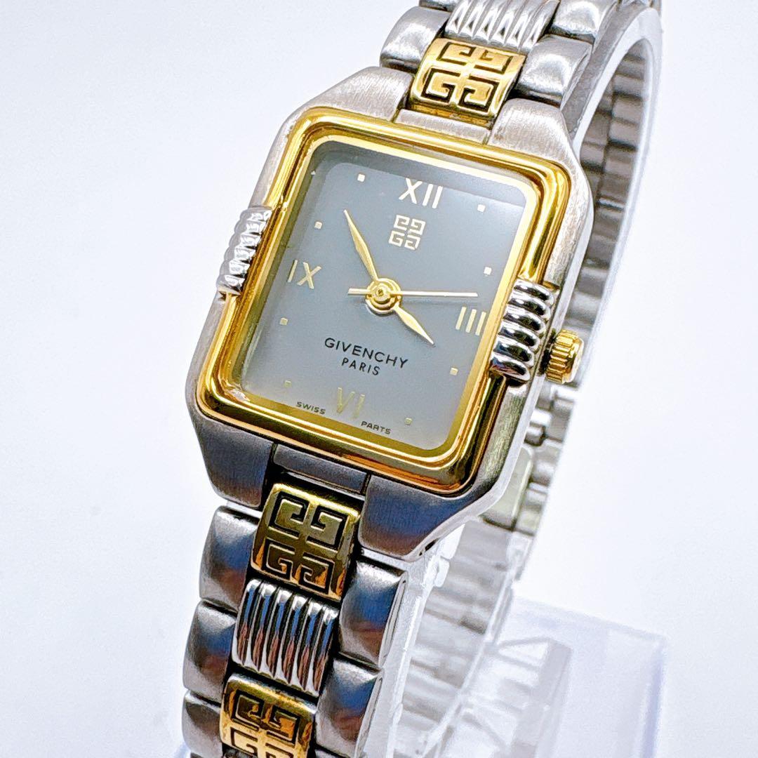 稼働品 GIVENCHY アナログ腕時計 シルバー/ゴールド クオーツ