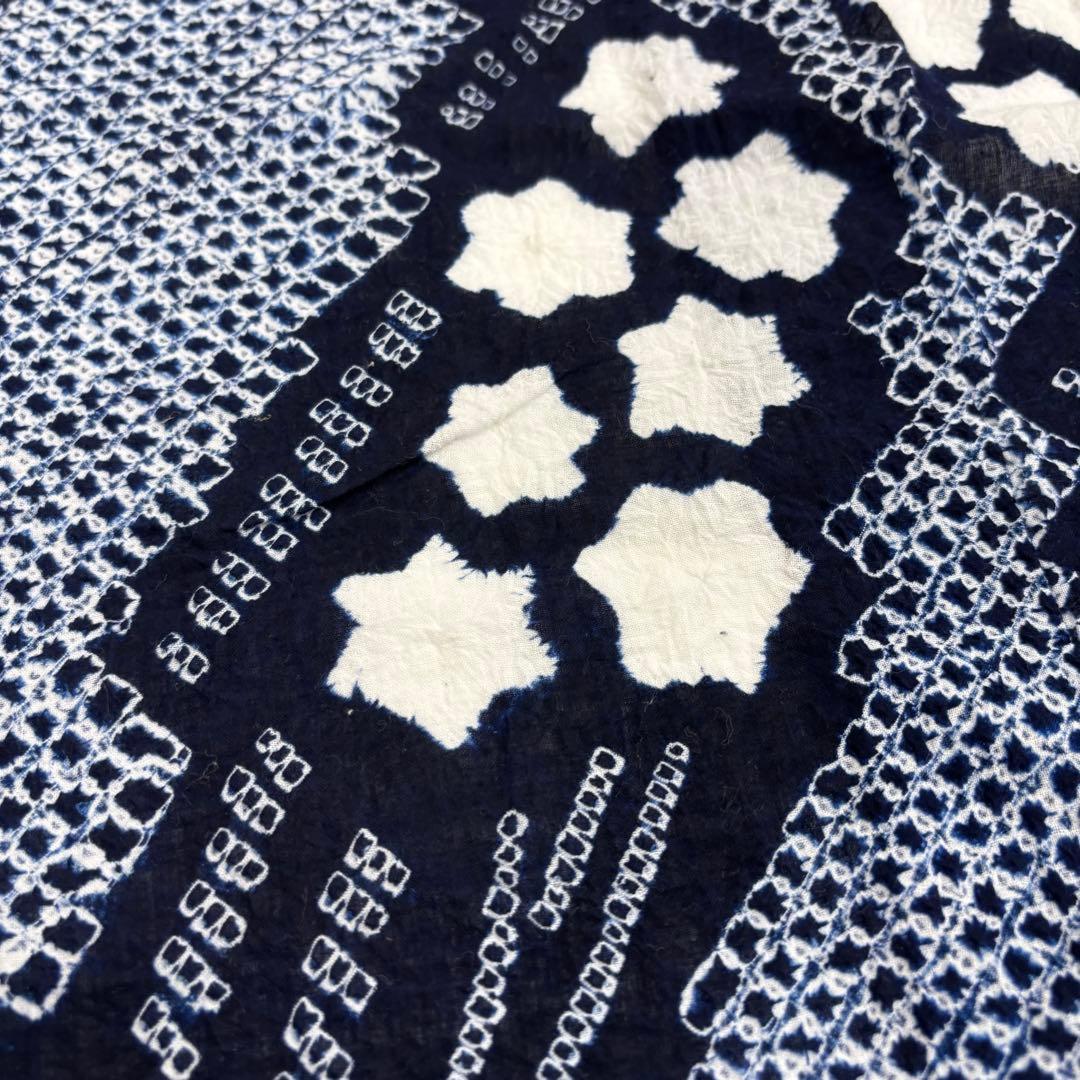 さき723様　AK-7472 鳴海有松絞り 浴衣 可愛い絞り染め 藍染 木綿