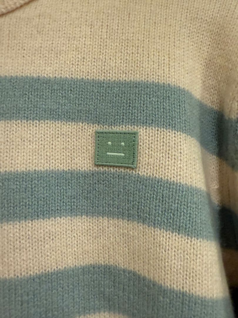 Acne Studios アイボリー 水色 ストライプ セーター