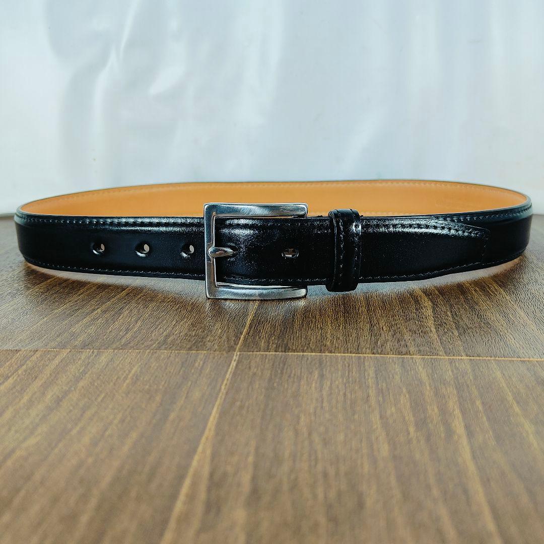 【極艶黒極上品】シェルコードバン Paul Smith 高級艶黒馬革ドレスベルト