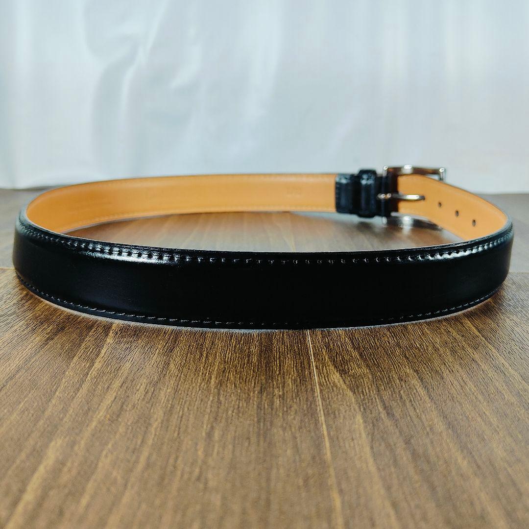 【極艶黒極上品】シェルコードバン Paul Smith 高級艶黒馬革ドレスベルト