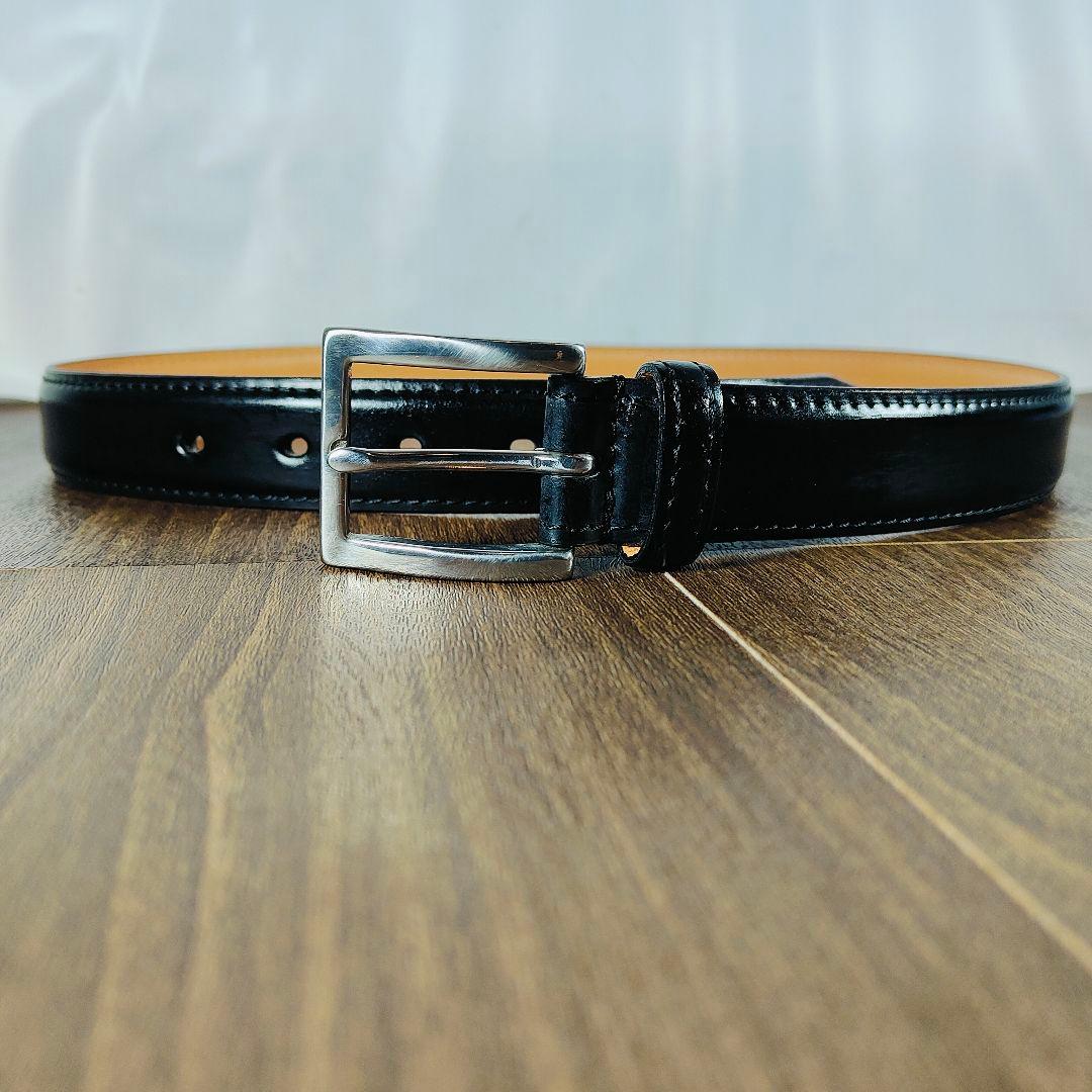 【極艶黒極上品】シェルコードバン Paul Smith 高級艶黒馬革ドレスベルト