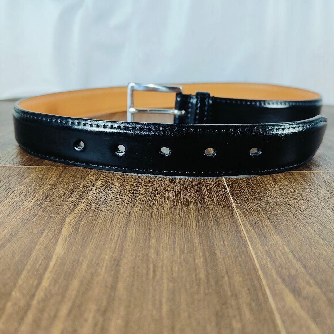 【極艶黒極上品】シェルコードバン Paul Smith 高級艶黒馬革ドレスベルト