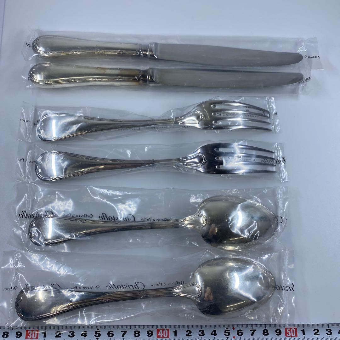 未使用品　クリストフルディナー　スプーン　フォーク　6本　共箱　557g トヒト