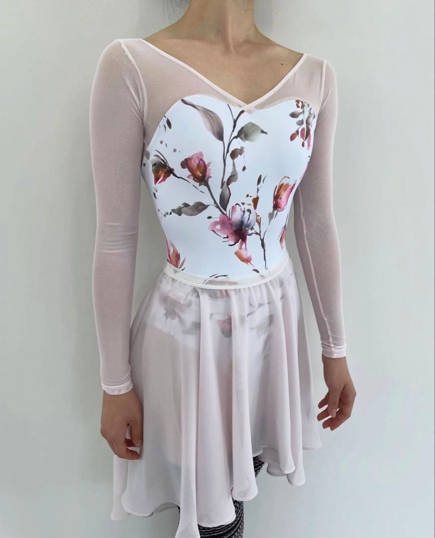 stina 花柄 長袖 レオタード