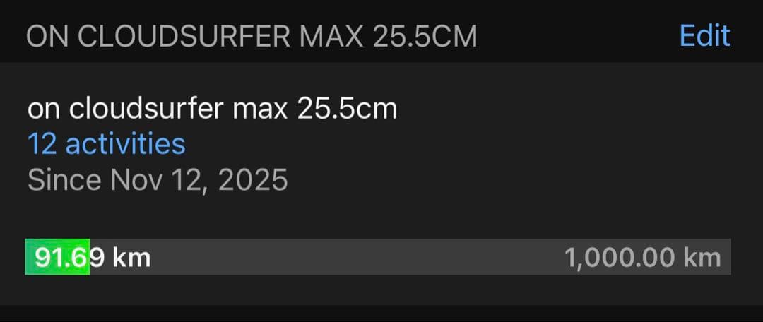 靴 on cloudsurfer max 25.5