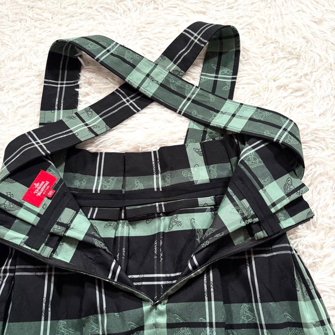 美品✨️ヴィヴィアンウエストウッド　 ジャンパースカート　オーブ柄　チェック　0