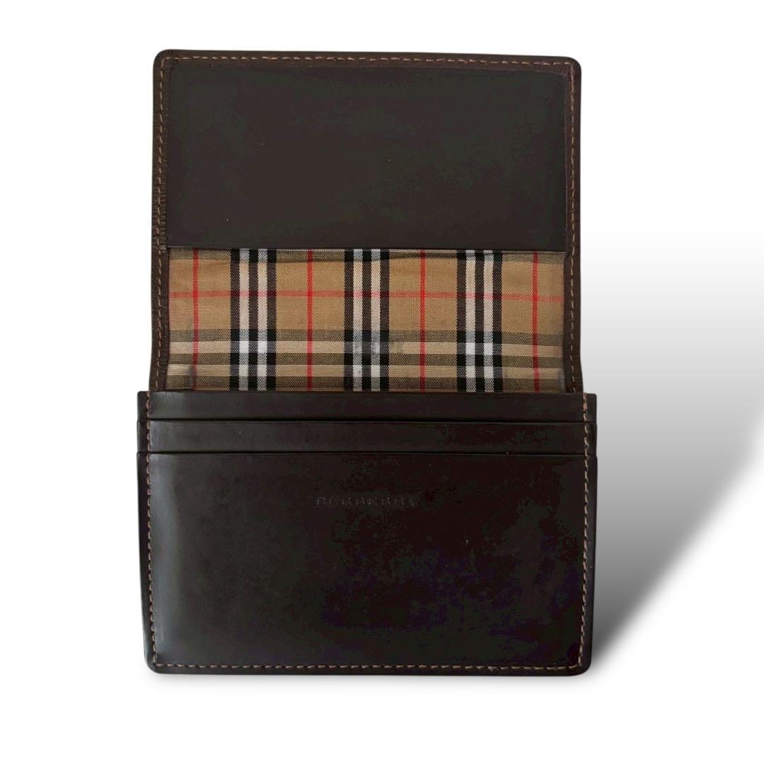 バーバリー　ノバチェック　名刺入れ　カード入れ　ブラウン　ゴールド金具