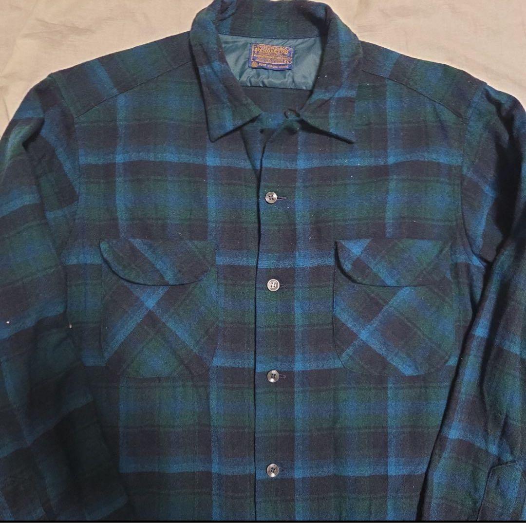 極上配色！60s ペンドルトン ボードシャツ L オンブレ　チェック シャドー
