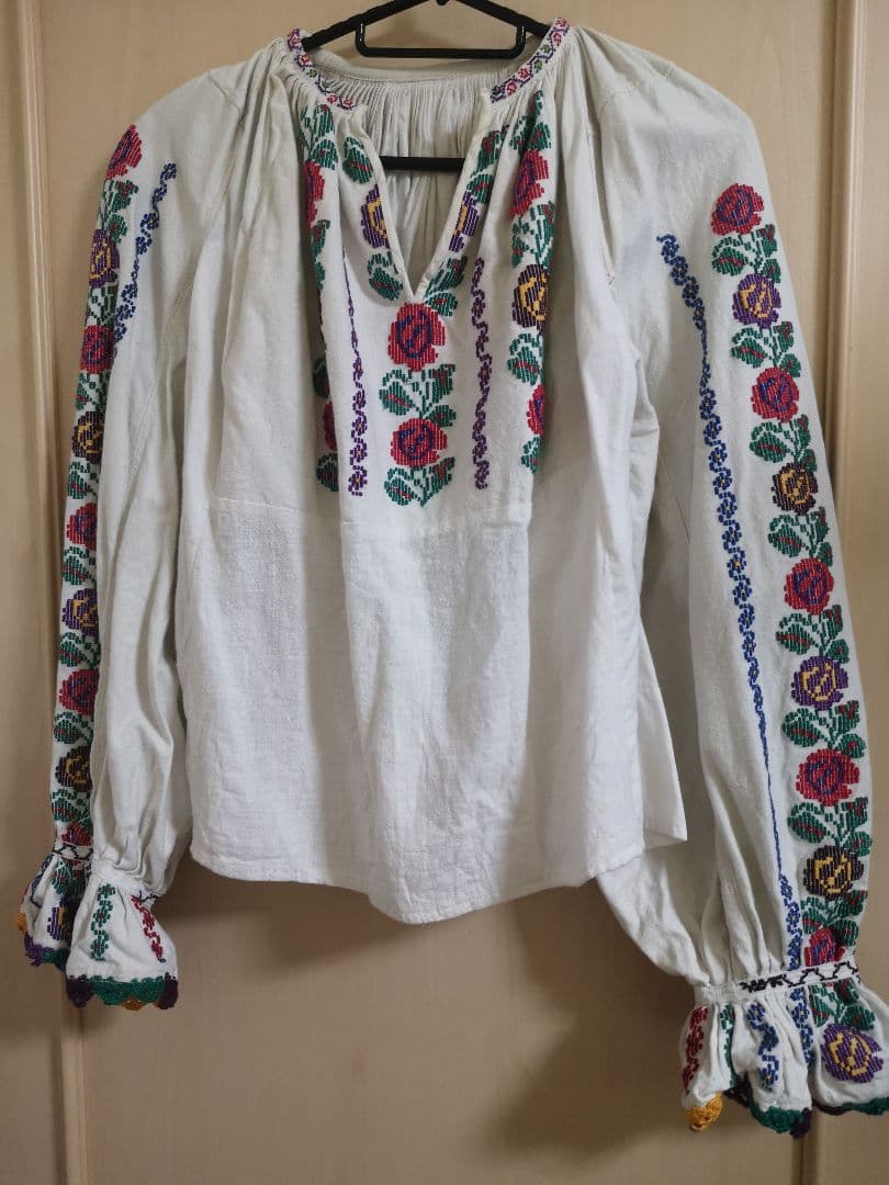 vintage ルーマニア刺繍 ブラウス