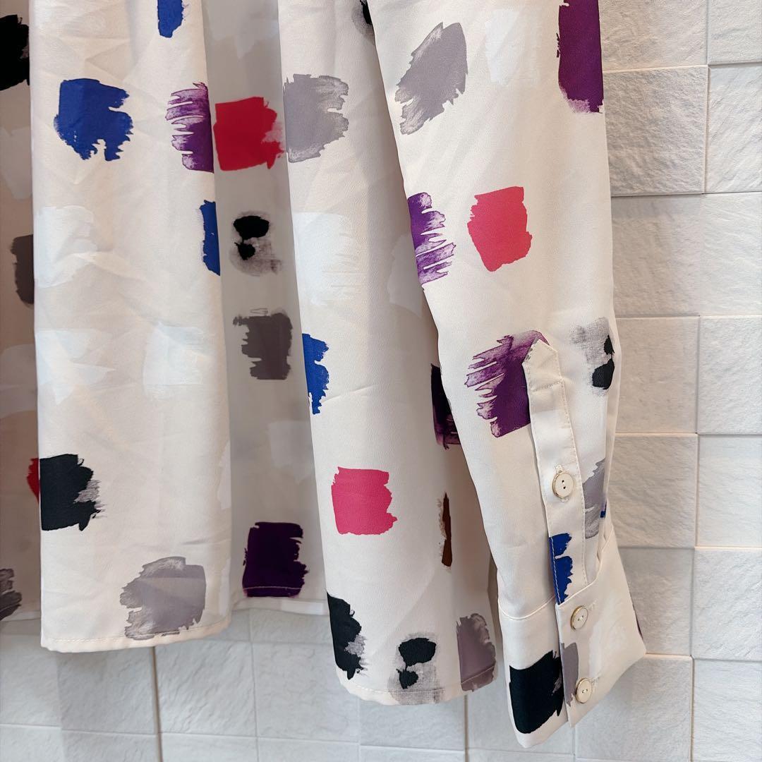 【美品】グレースコンチネンタル ダイアグラム マルチプリントブラウス M