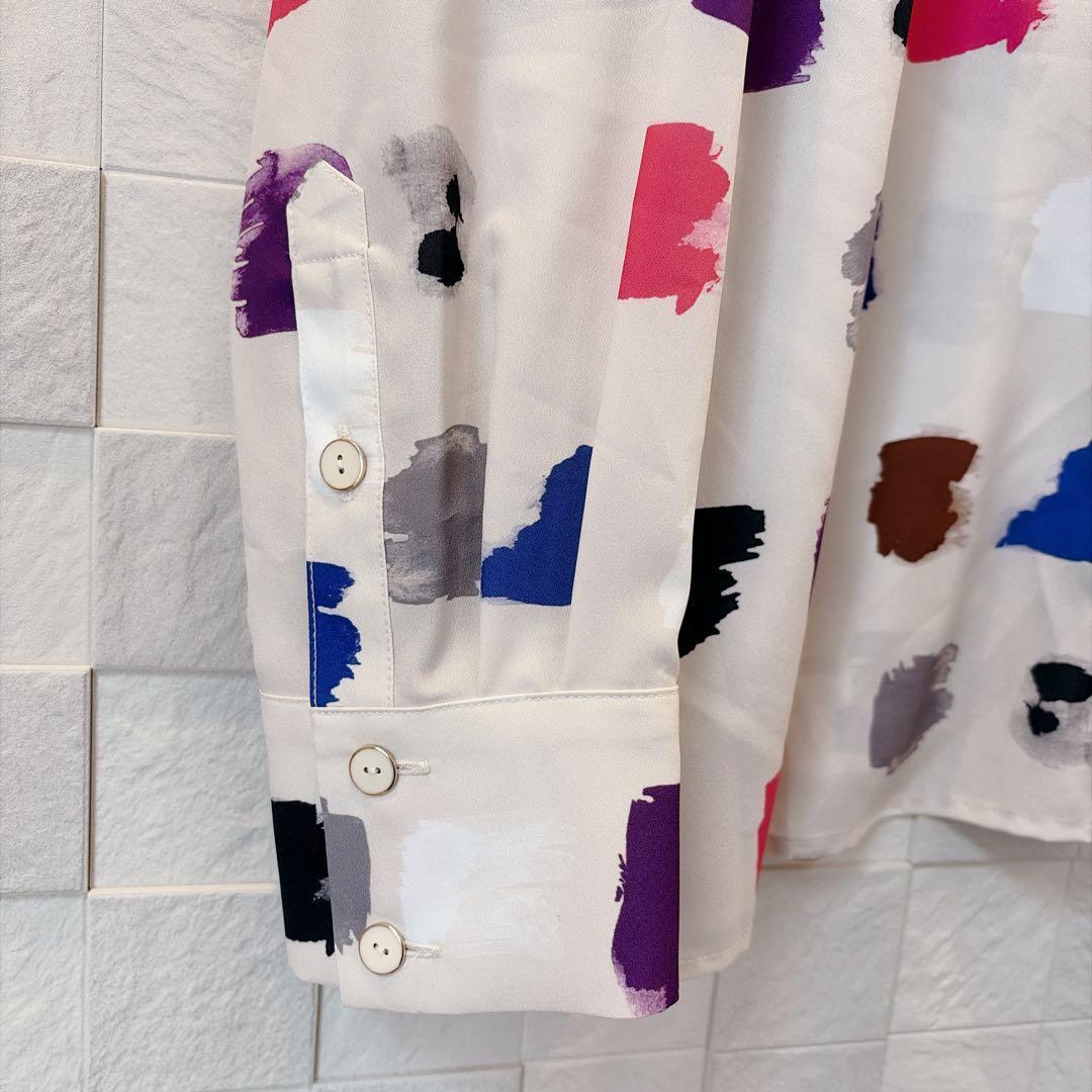 【美品】グレースコンチネンタル ダイアグラム マルチプリントブラウス M