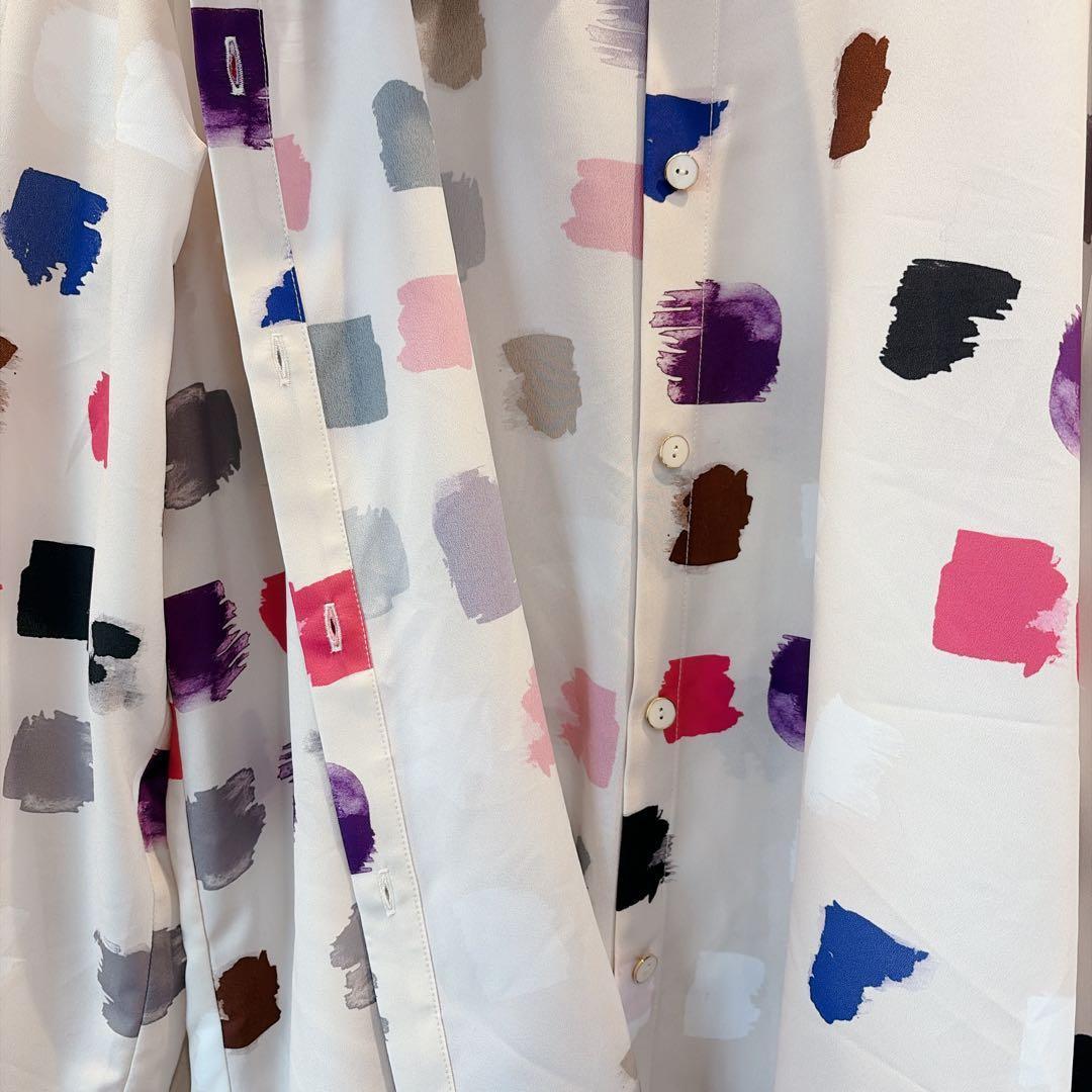 【美品】グレースコンチネンタル ダイアグラム マルチプリントブラウス M