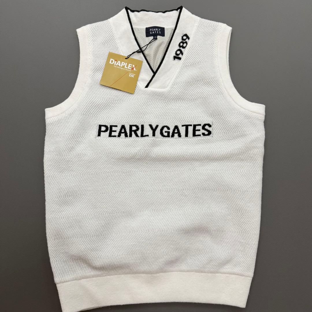 新品未使用✨パーリーゲイツ ツインニット 裏地付きベスト 白 M