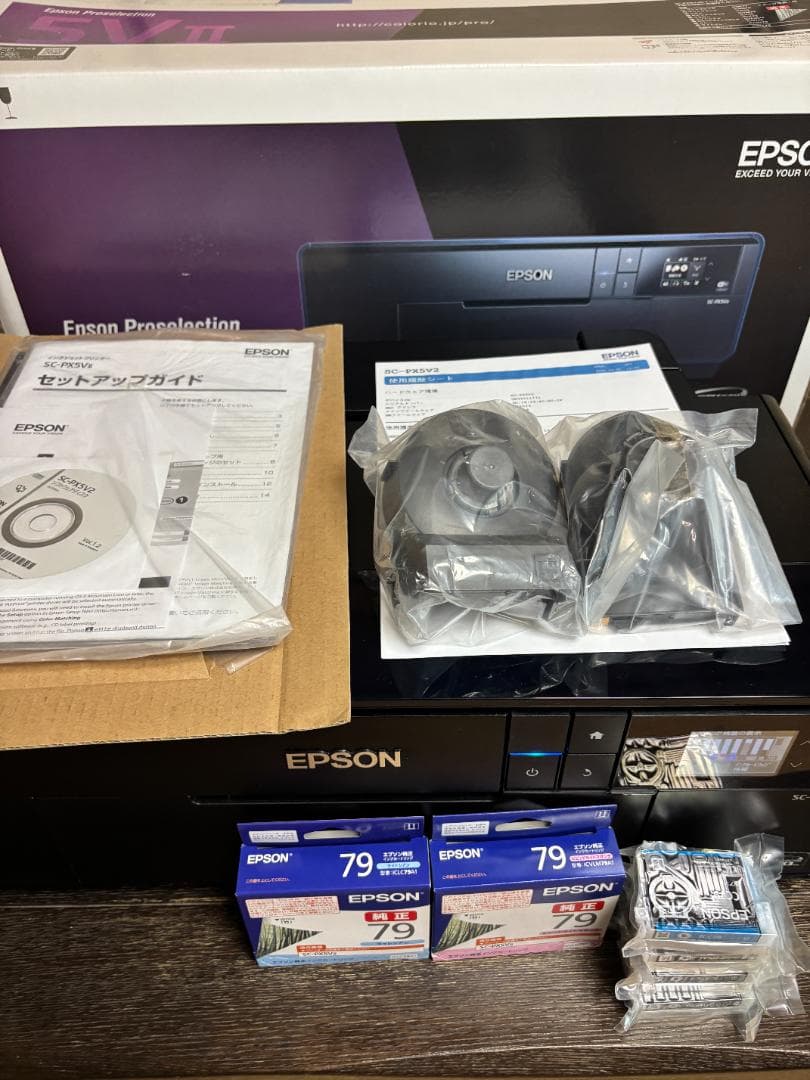 EPSON SC-PX5V II プリンター（優良品、純正インク４種６本付属）
