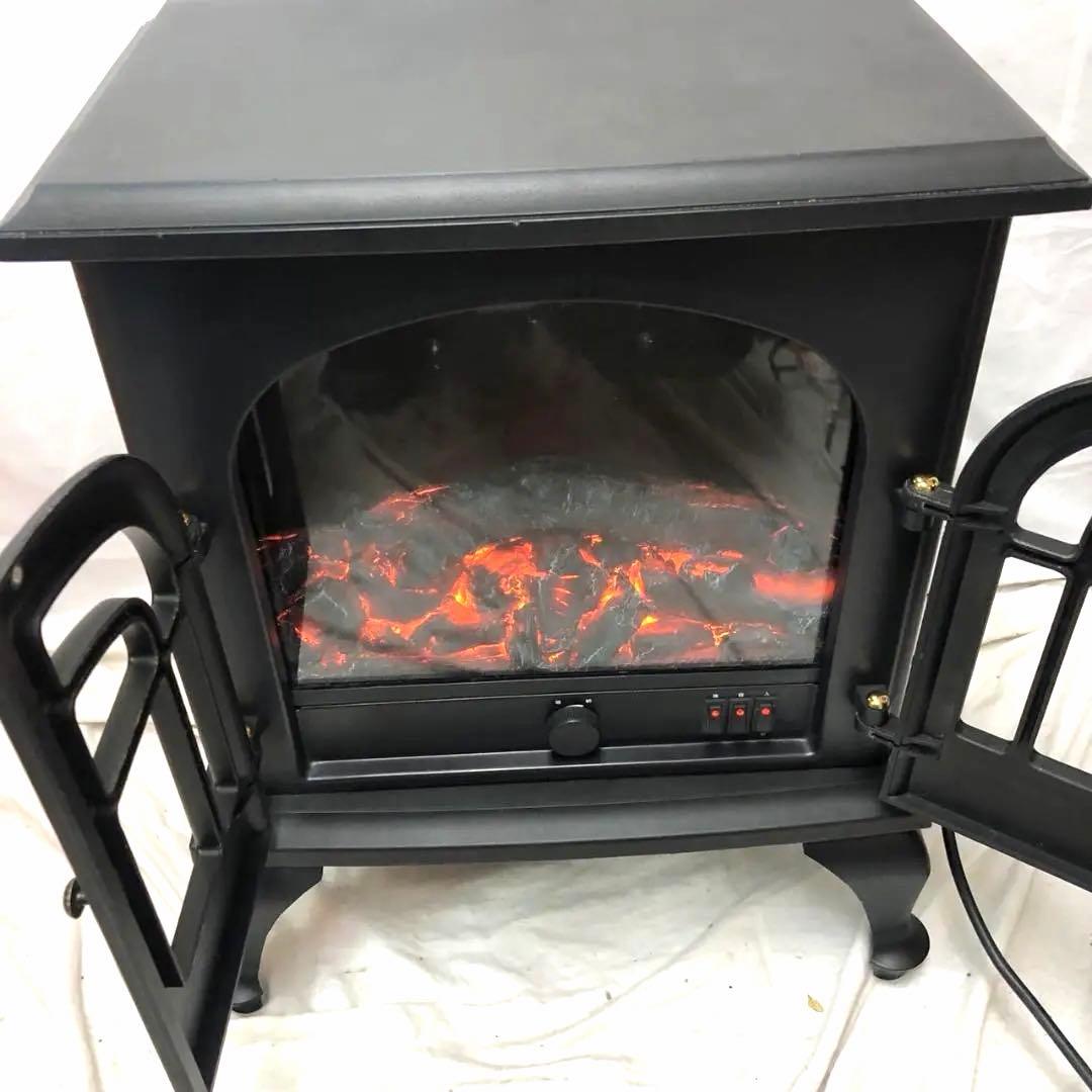 【人気の暖炉型】山善 クラシックデザインファンヒーター ブラック YAMAZEN