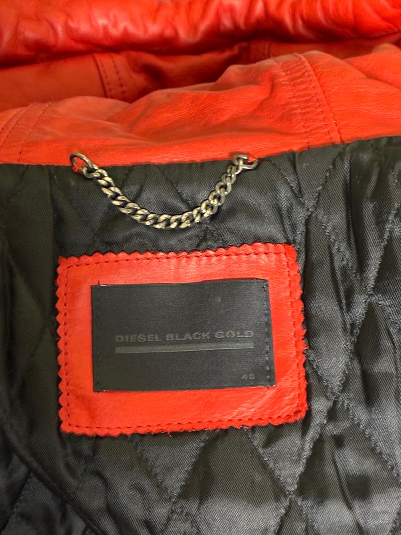 グ*ー様 DIESEL BLACK GOLD フード付シングルライダースジャケッ