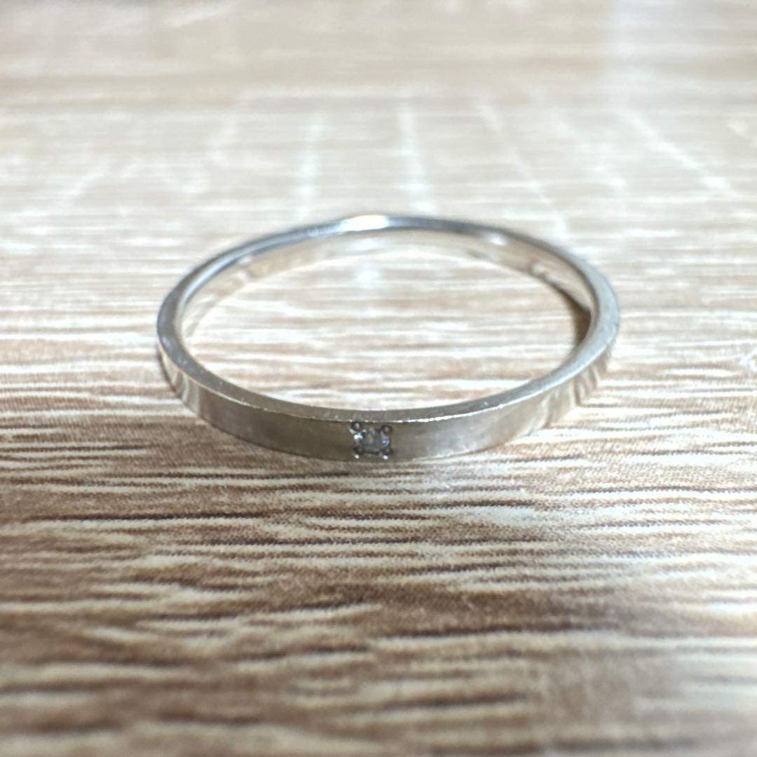 ete リング K10WG ダイヤモンド 16号