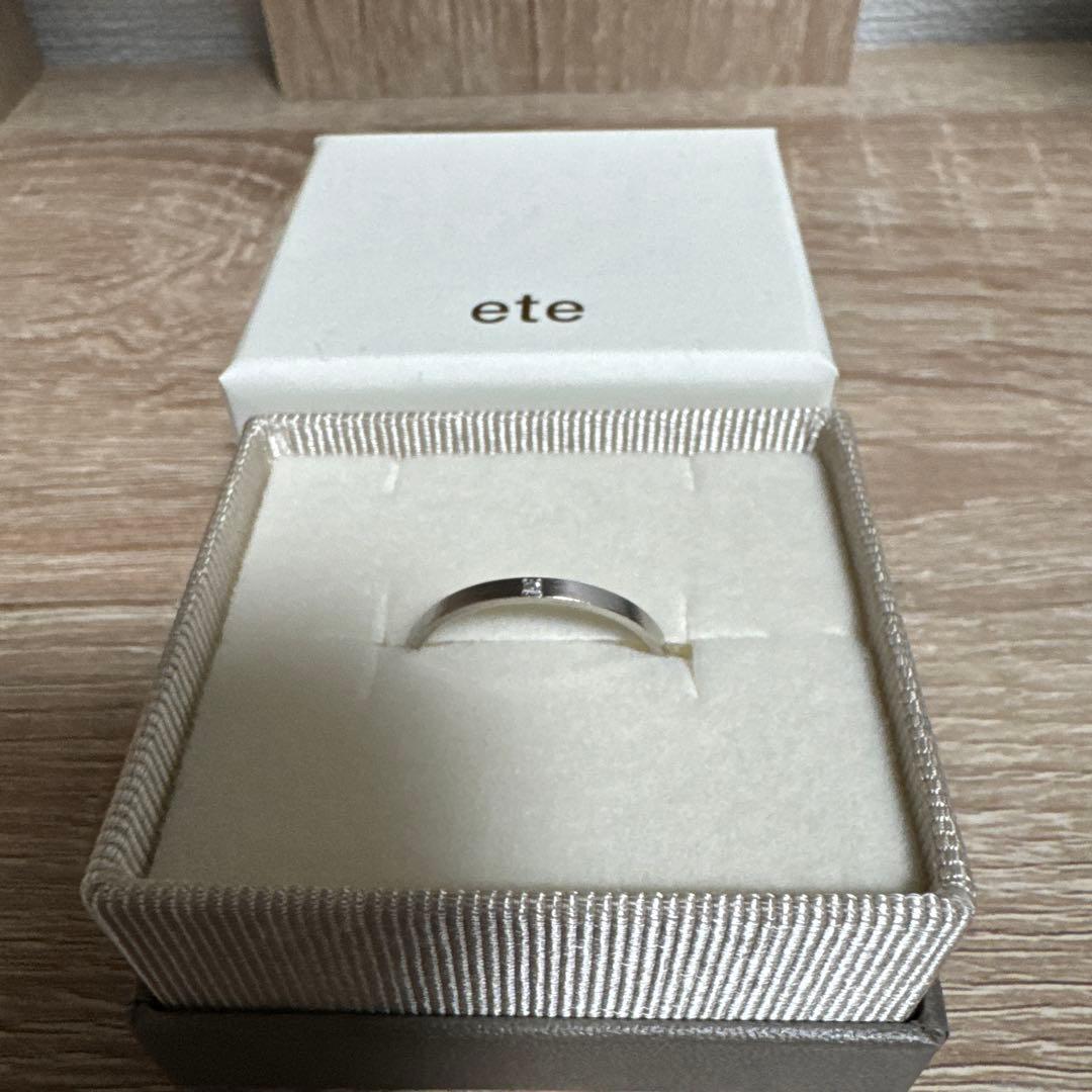 ete リング K10WG ダイヤモンド 16号