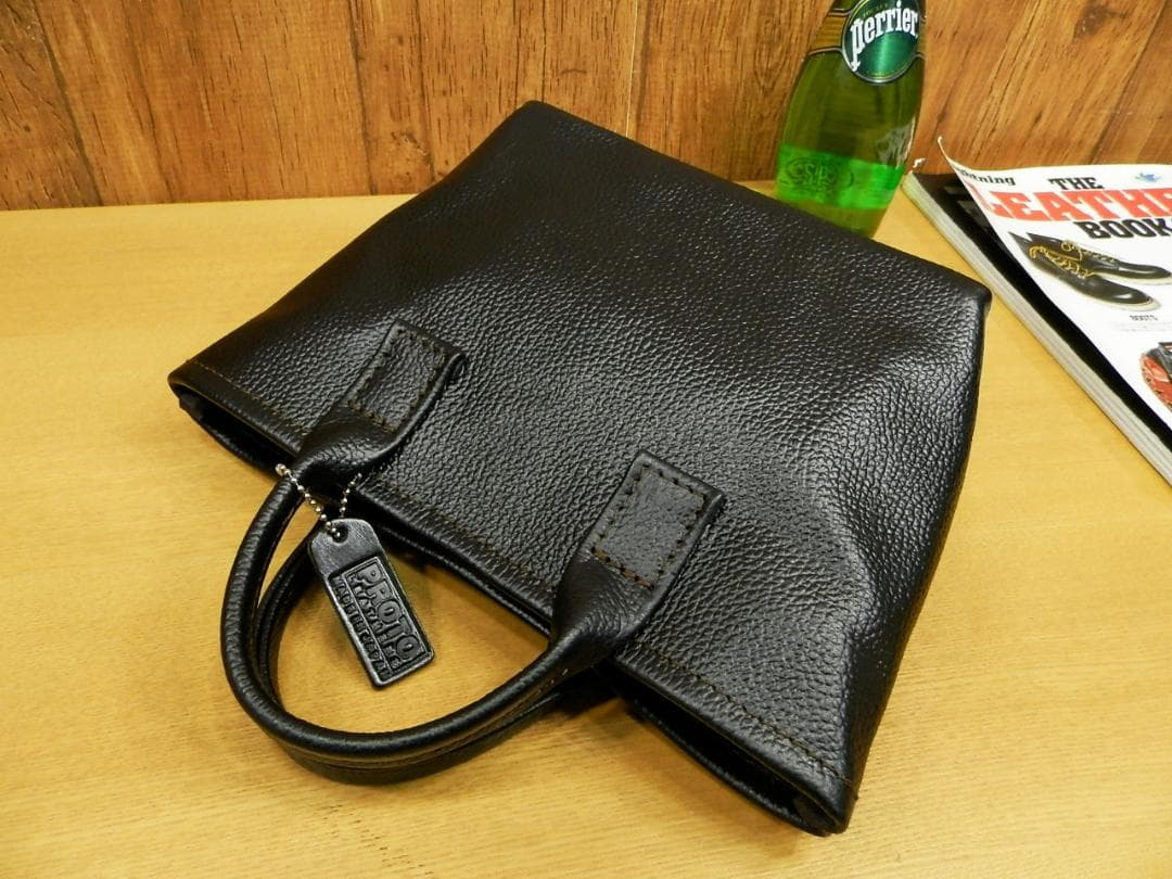 ☆XSサイズ☆定番☆黒シュリンクレザーのミニトートバッグ姫路ハンドメイド本革