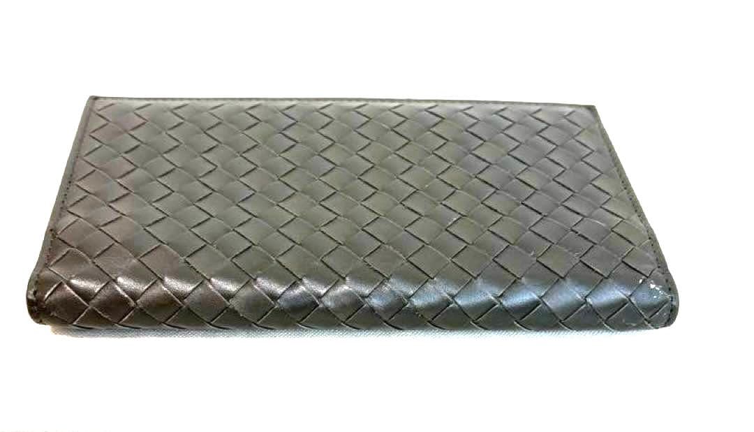 Bottega Veneta 長財布　イントレチャート　レザー　グレー