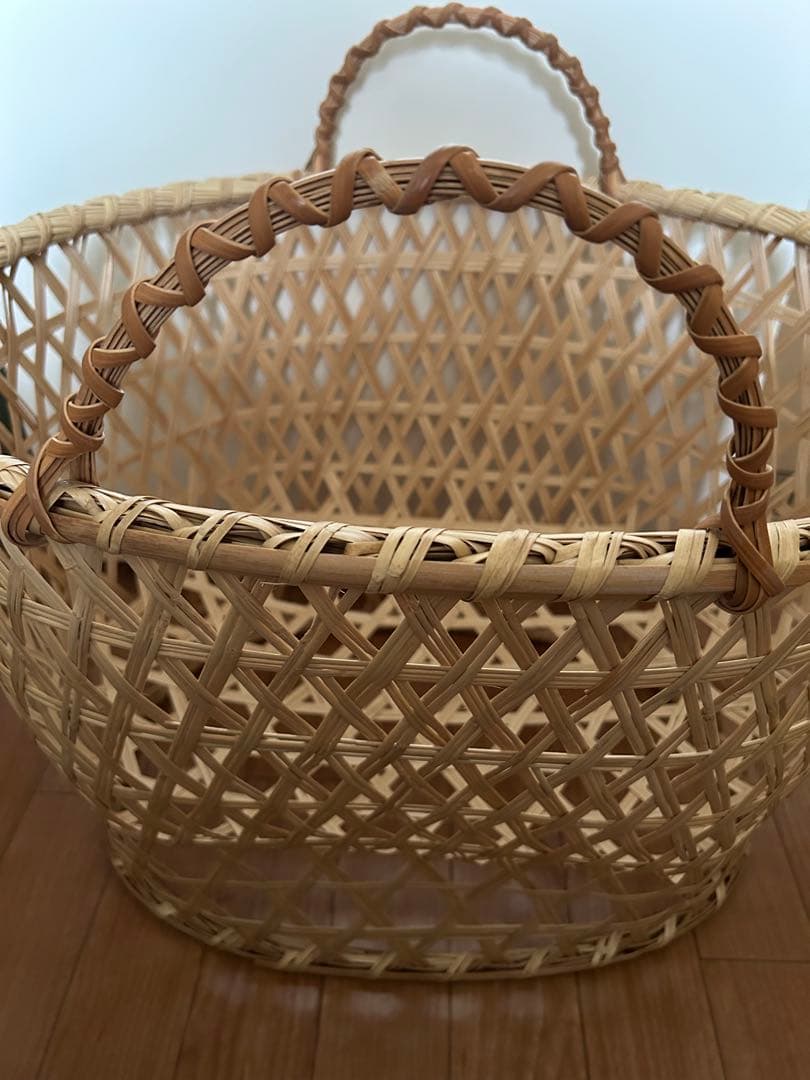 鳥越竹細工 ランドリーかご すず竹