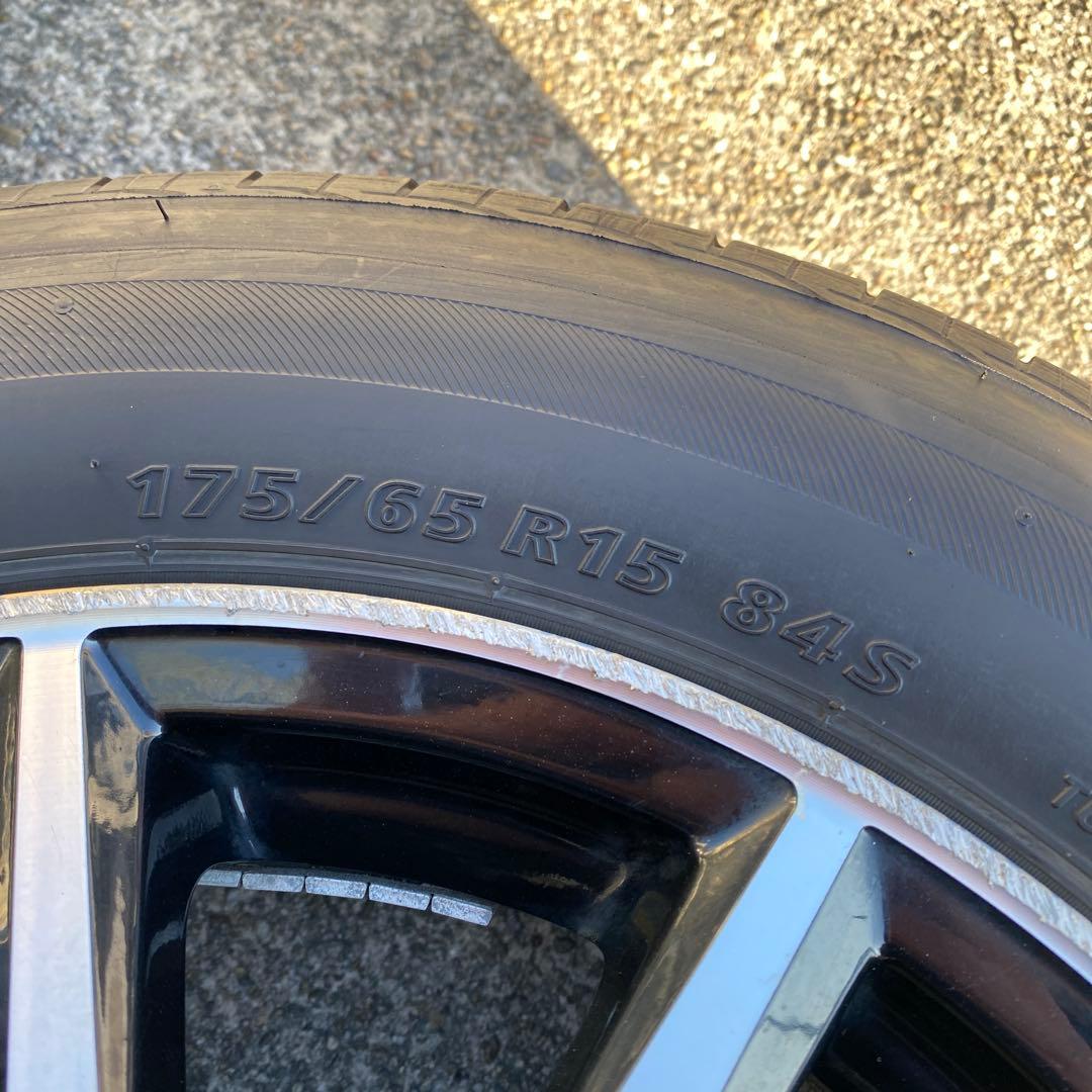 ◇中古溝有り175/65R15+プラポリホイールセット、アクア、スイフト