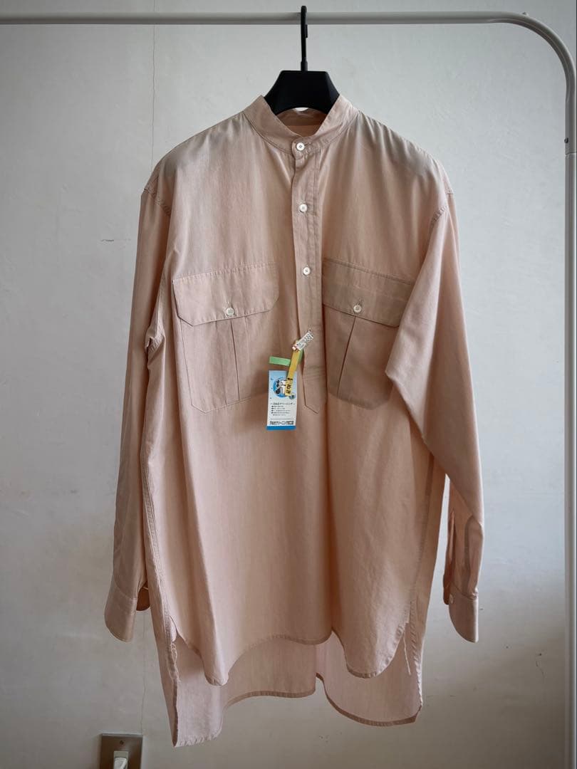 COMOLI 21SS ベタシャン　プルオーバーカーゴシャツ　サンドピンク