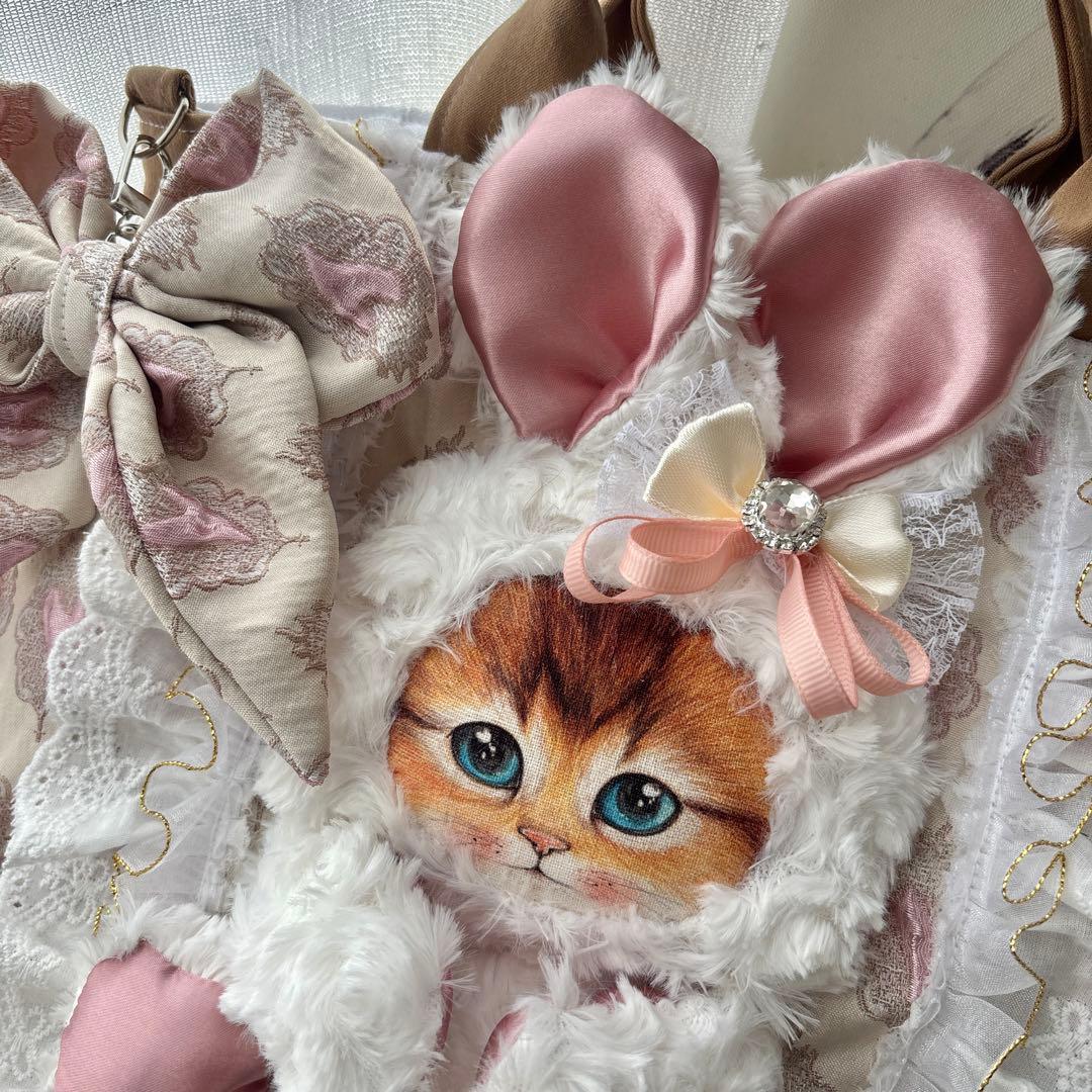 ꒰*꒱様 コヤンイサムチョン　うさ耳ボリちゃん　バッグ　艶ハート　フリル