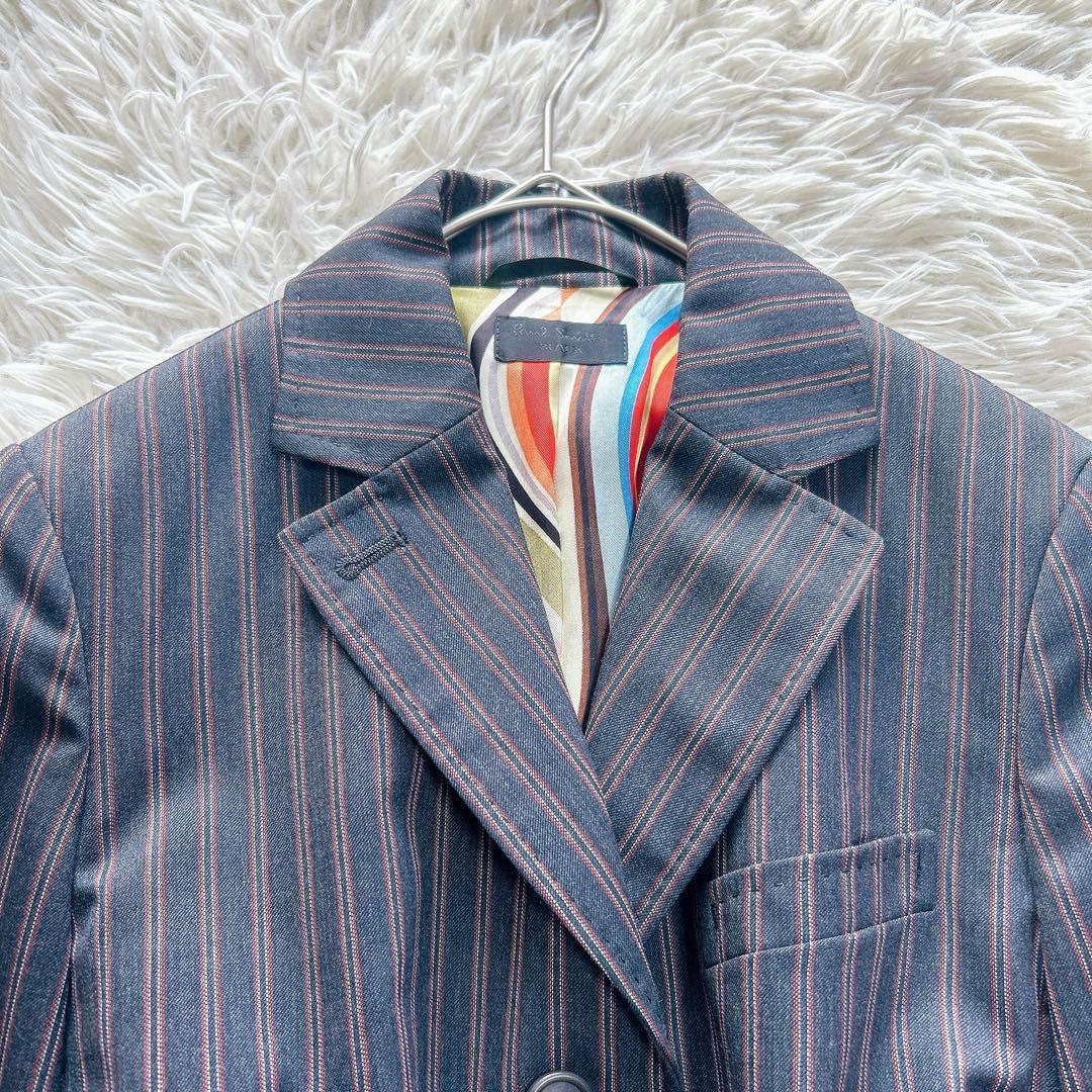 【外観美品】Paul Smith　総柄裏地　パンツスーツ　ストライプ　38／M