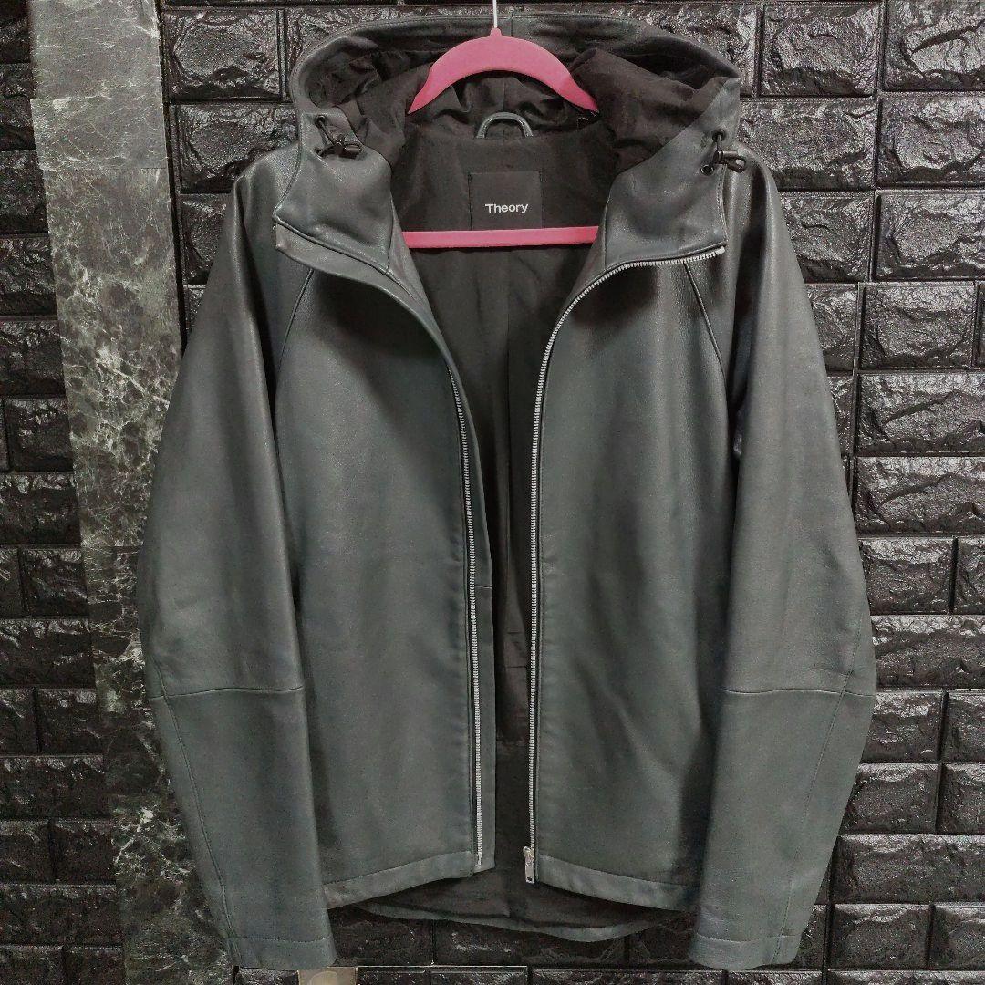 TheoryBYRN L　フーデッドレザー（羊革） ジャケット