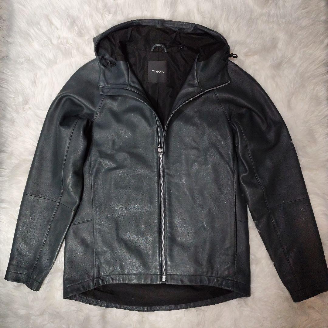 TheoryBYRN L　フーデッドレザー（羊革） ジャケット