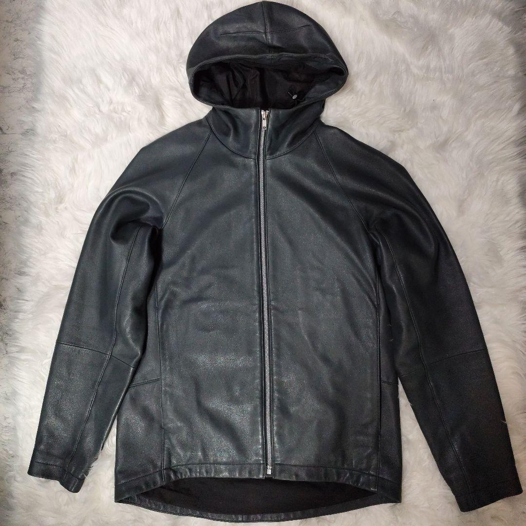 TheoryBYRN L　フーデッドレザー（羊革） ジャケット