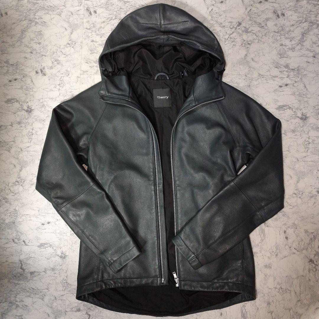 TheoryBYRN L　フーデッドレザー（羊革） ジャケット