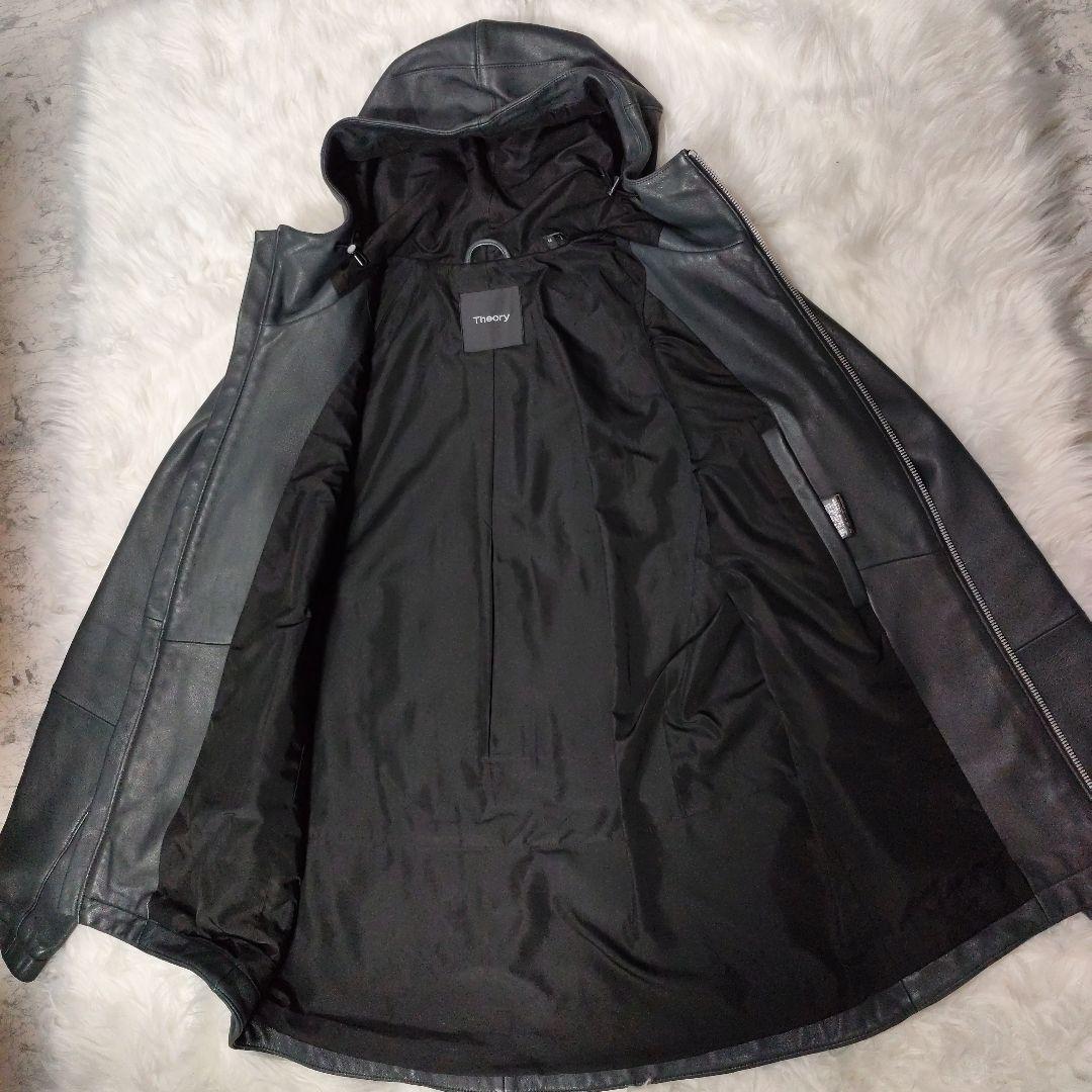 TheoryBYRN L　フーデッドレザー（羊革） ジャケット