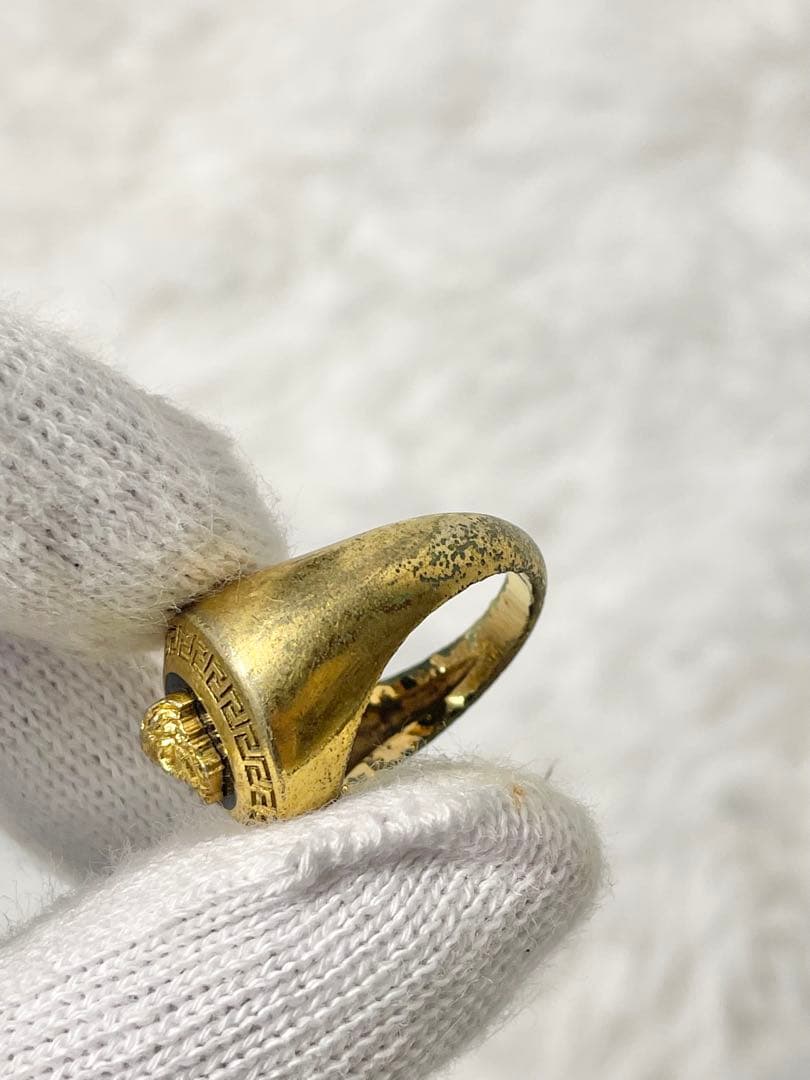 VERSACE ヴェルサーチ メデューサ リング 指輪 ゴールド ブラック