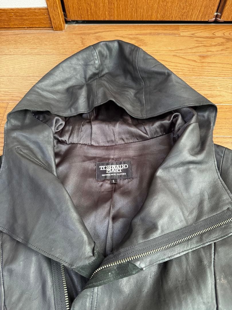 TORNADO MART フーディゴートレザーブルゾン
