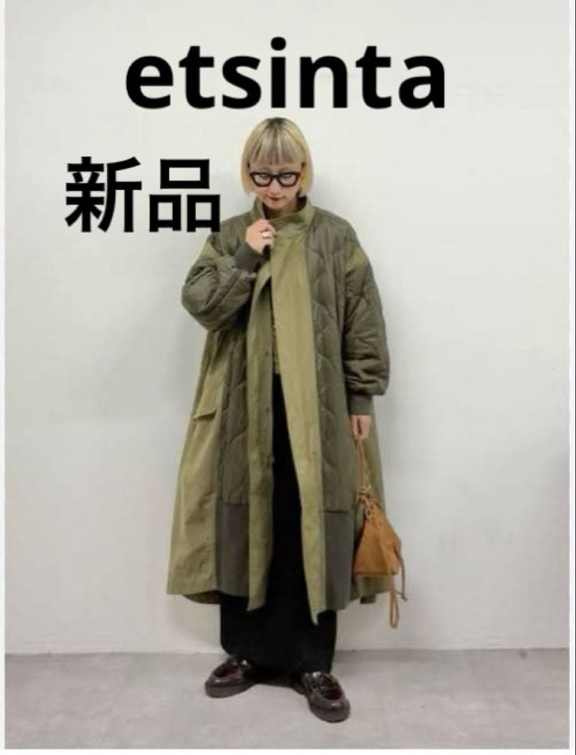 切替マキシミリタリーコート　新品　etsinta/エシンタ